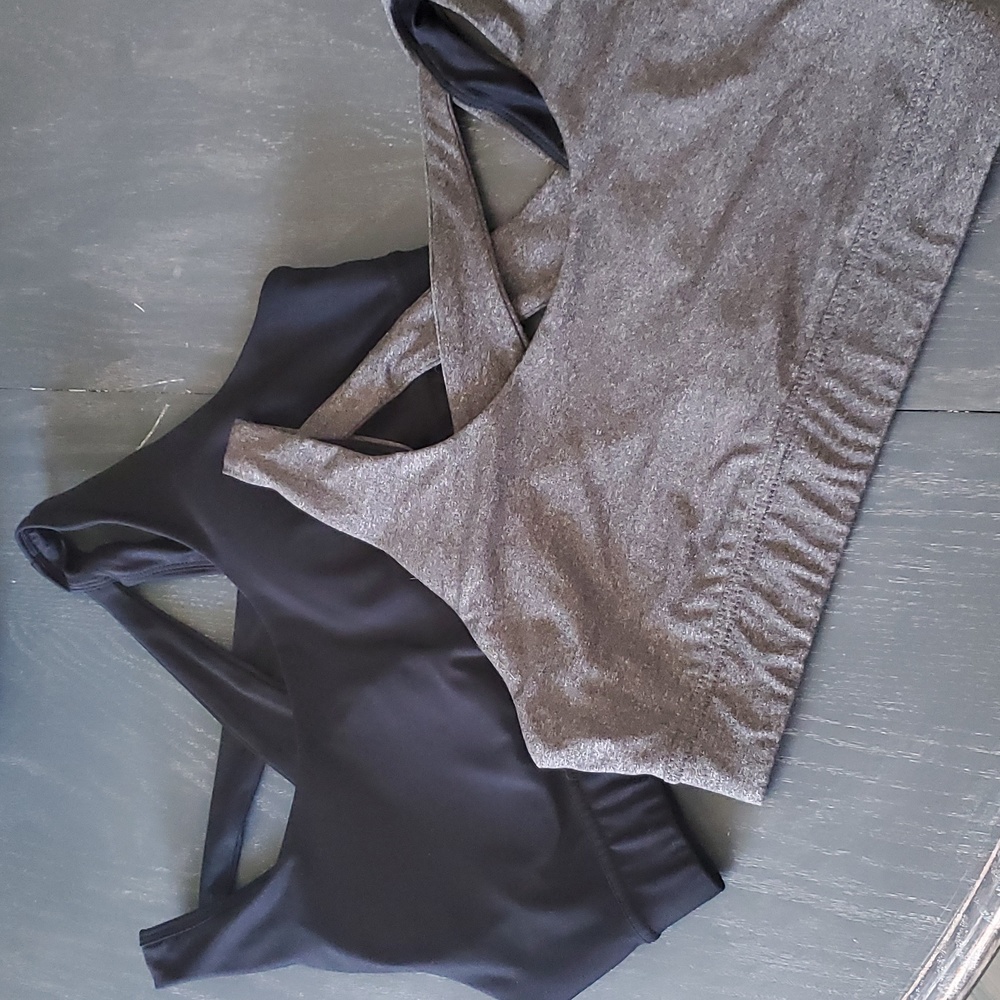Set of 2 Black & gray sports bras